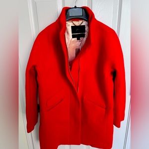 J Crew Red cocoon coat size 4 Petite